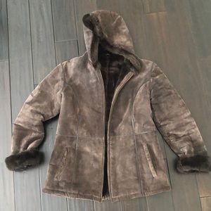 Wilson’s Leather Brown Fur Size L Hooded Jacket